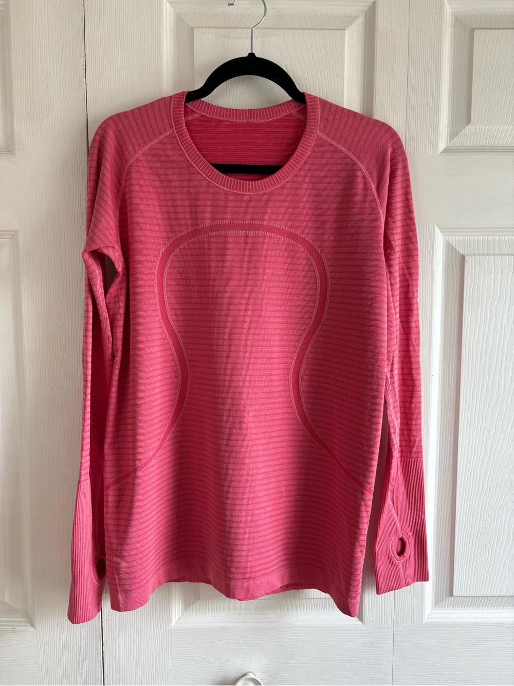 Lululemon Long Top 10 Coral Pink Striped Swiftly Tech Vent Shirt Gym Run Yoga